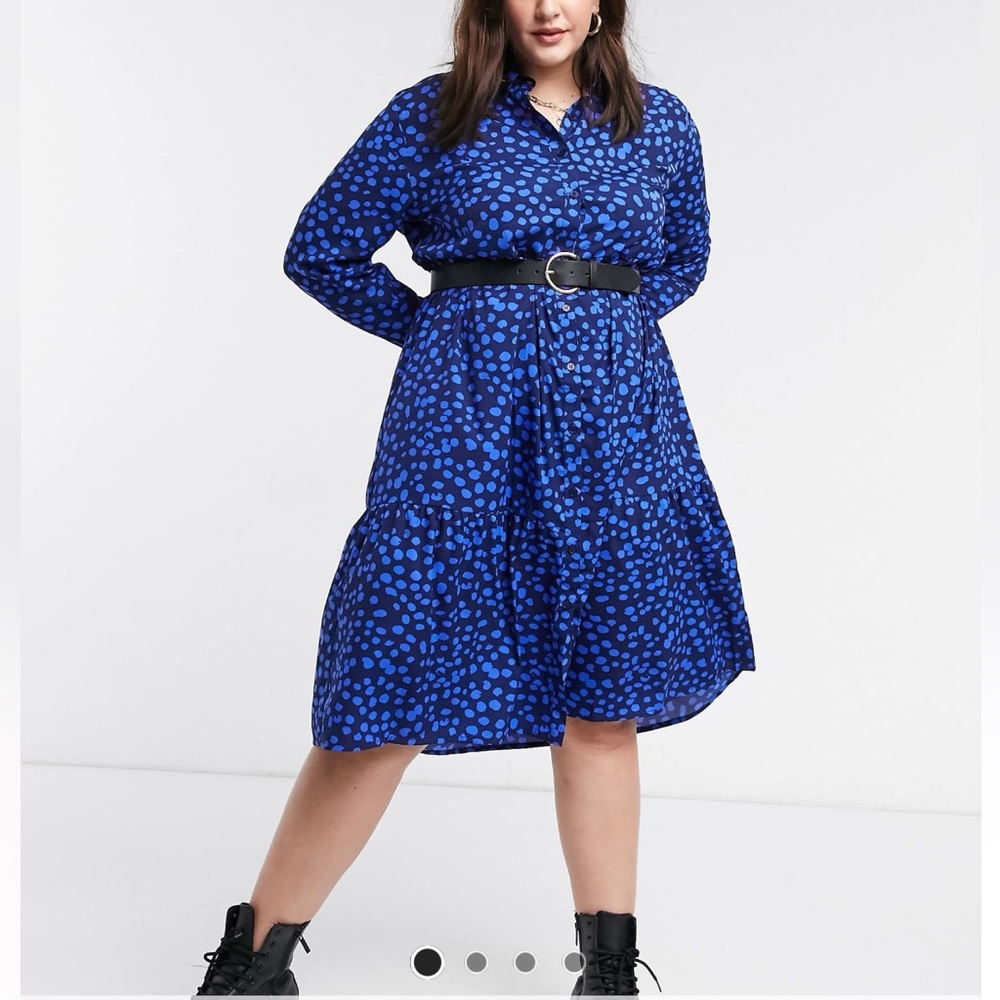 ASOS Wednesdays Girl Polka Dot Blue Dress